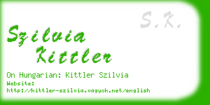 szilvia kittler business card